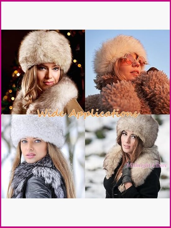 Winter Faux Fur Ushanka Hat Russian Style Warm Fluffy Bucket Cap main image 7
